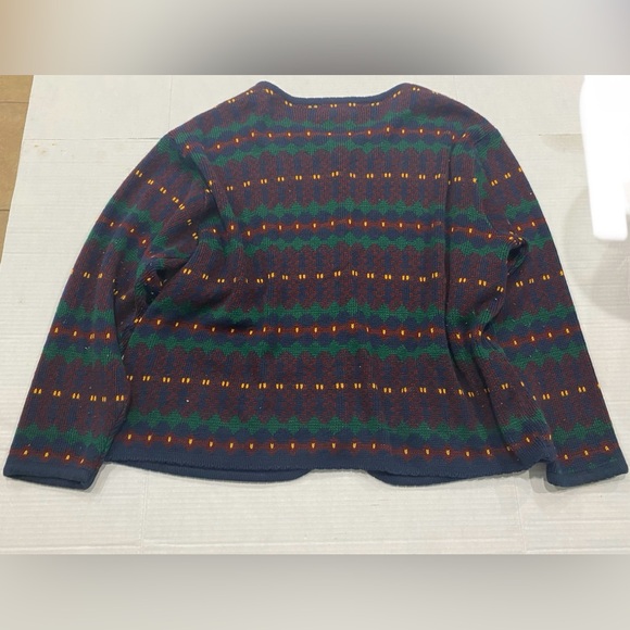 Womens Tally-Ho Sweater Size 1X Fair Isle Long Sleeve Button Up - Picture 2 of 3